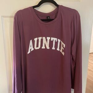 SHEIN Curve Crewneck Tee in Mauve
